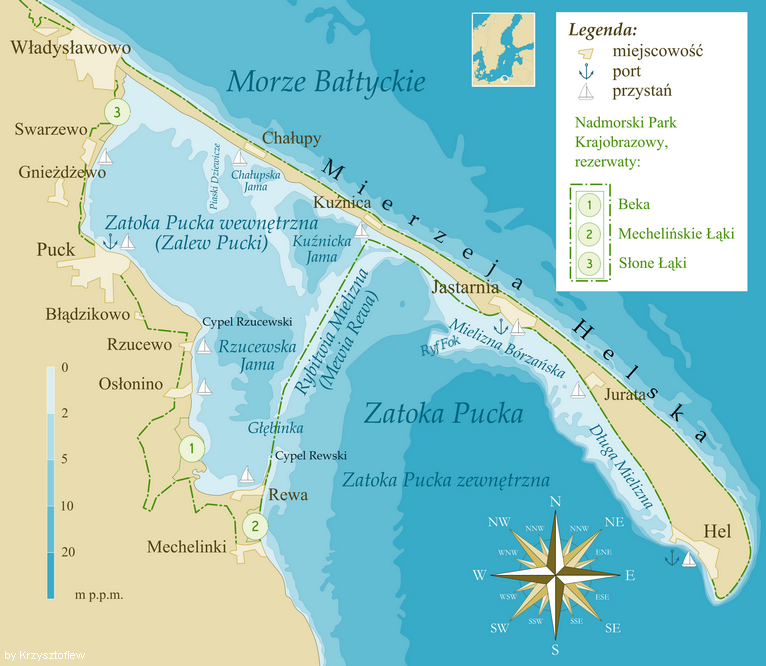 Map of the peninsula of hel